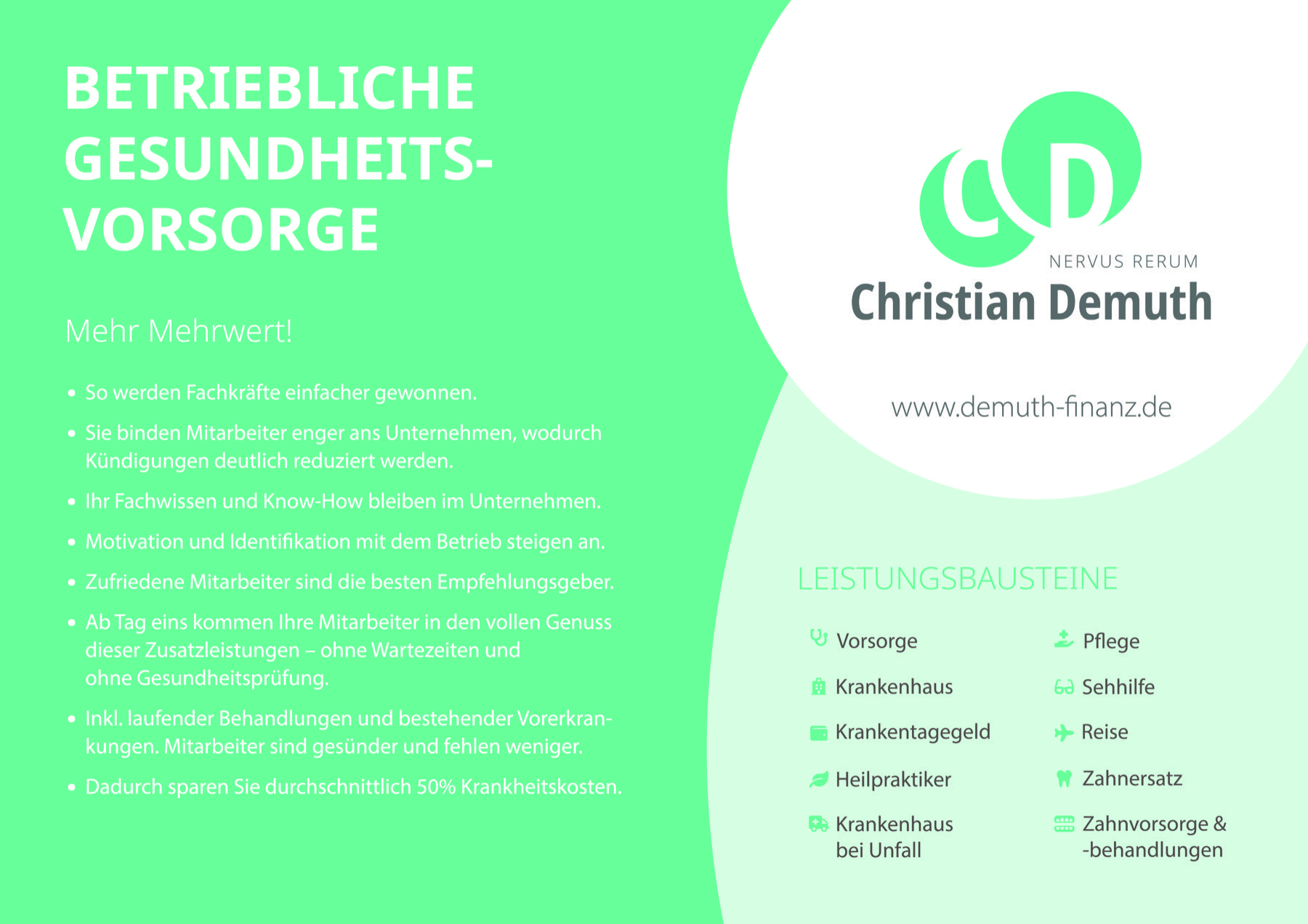 A4-Anzeigenmotiv Rückseite für Christian Demuth