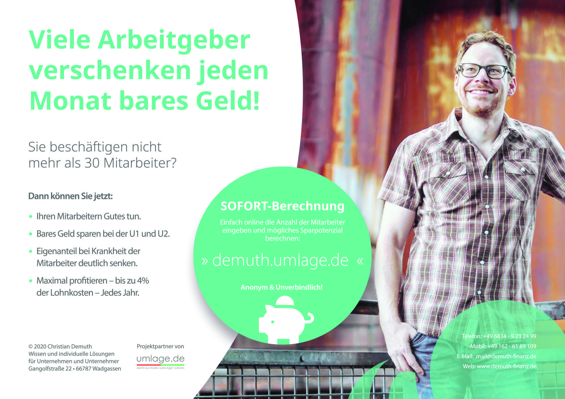 A4-Anzeigenmotiv Vorderseite für Christian Demuth