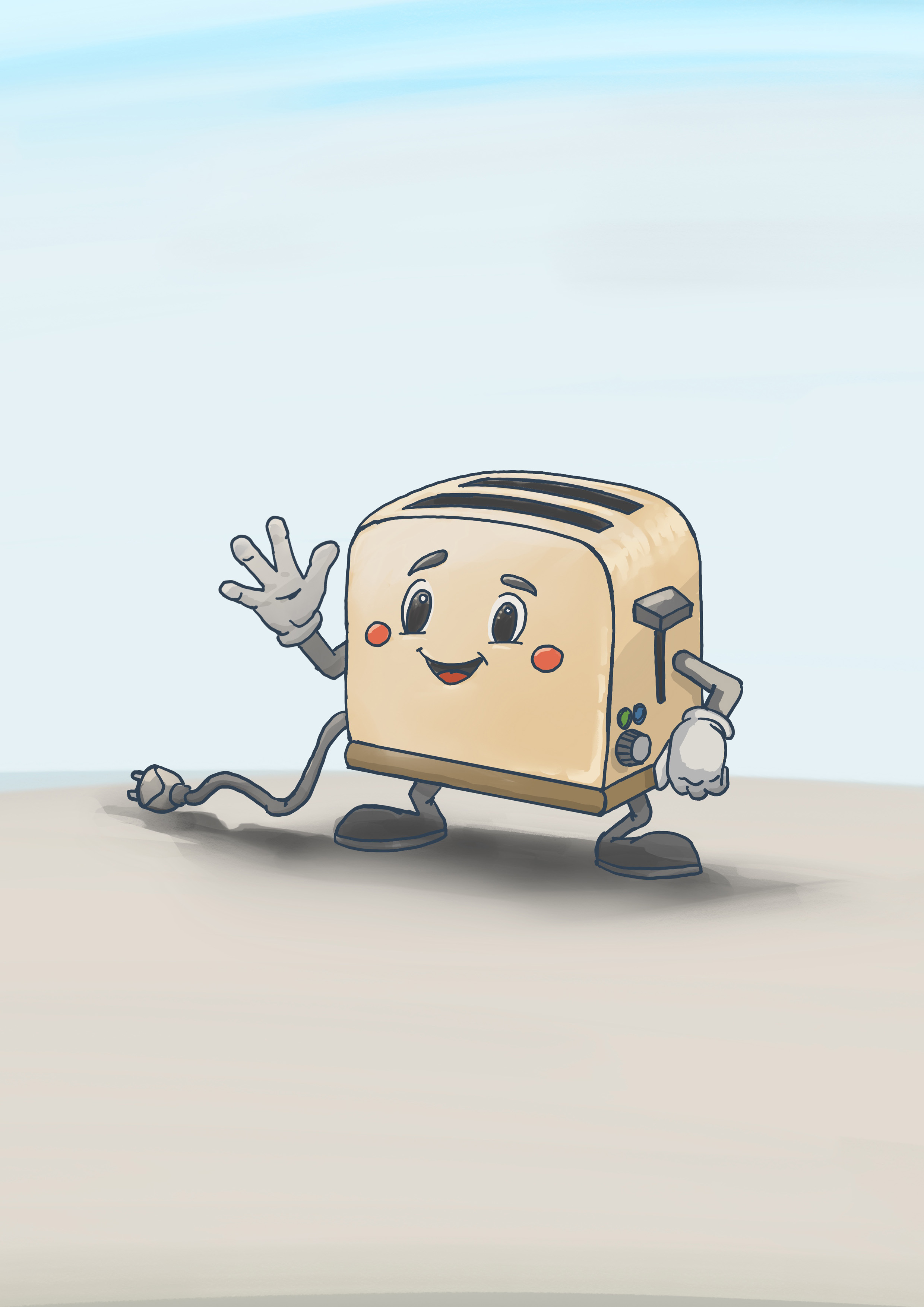 EVS Toaster-Maskottchen für die Recycling-Kampagne