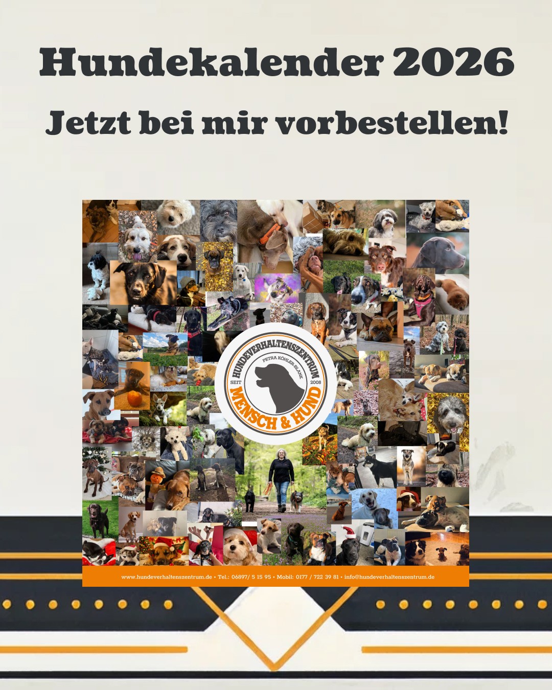 Social-Media-Motiv zur Vorbestellung des HVZ Hundekalenders 2026